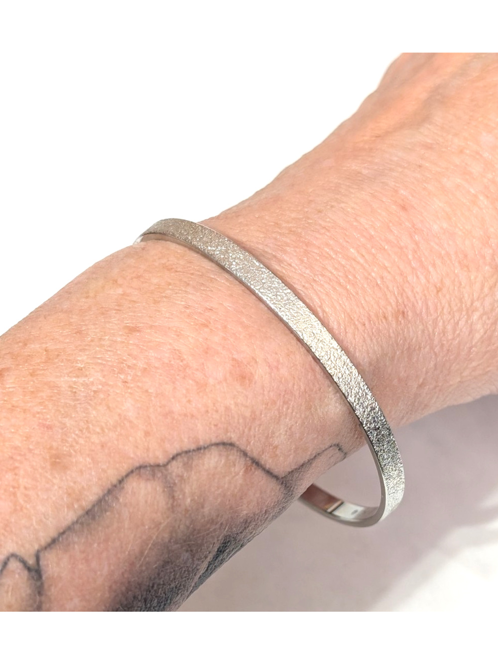 Vintage Trifari Brushed Silver-tone Bracelet Bangle Spacer‎ bn2